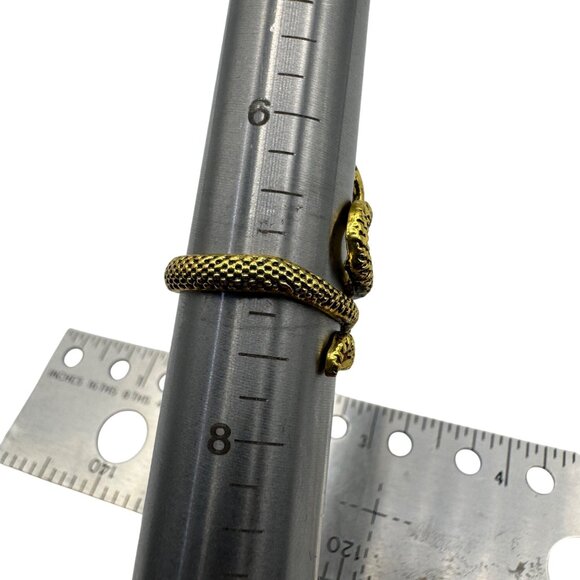 Gold-Tone Snake Wraparound Adjustable Ring For Women - Picture 3 of 3